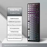Clavier mécanique personnalisé, sans fil tri-mode, 2.4G, filaire, à touches interchangeables à chaud, RGB, gravure latérale, clavier de jeu e-sport