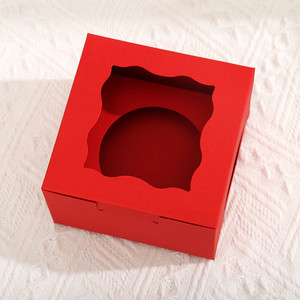 กล่องใส่คัพเค้กพร้อมช่องใสรูปหัวใจ,กล่องใส่เค้กคัพเค้กแบบกำหนดเองได้คละสีวาเลนไทน์ - Product Image 4