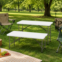 Table et chaises pliantes rectangulaires en plastique HDPE blanc, populaires pour les événements intérieurs et extérieurs, mariages, pique-niques et dîners – Offre Spéciale
