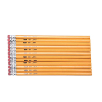 Crayons d'école chinois, fournitures artistiques, HB, 12 pièces, crayons en bois jaunes