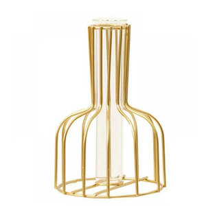 Florero de Metal contemporáneo con acabado dorado para boda, hogar y Hotel, decoración de mesa - Product Image 1