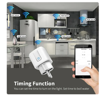 Prise intelligente WiFi EU 16A/20A avec fonction de synchronisation du moniteur d'alimentation Tuya Smart Life APP Control fonctionne avec Alexa Google Home