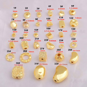 32 styles de <span class=keywords><strong>perles</strong></span> d'espacement irrégulières <span class=keywords><strong>en</strong></span> laiton <span class=keywords><strong>en</strong></span> vrac, <span class=keywords><strong>perles</strong></span> Heishi géométriques baroques <span class=keywords><strong>pour</strong></span> la fabrication de bijoux DIY (bracelets, colliers) - Product Image 2