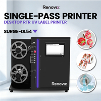 Imprimante d'étiquettes UV Roll-to-Roll Renovix à passage unique CMYKW avec machine d'impression numérique à jet d'encre et fonction de couchage pour impression par lots