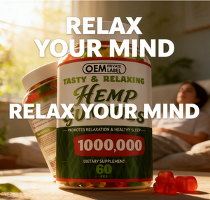 Gomitas de Extracto de Semillas de Cáñamo Natural Omega 3 6 9 Sin <span class=keywords><strong>Gluten</strong></span> Suplemento Dietético 60 Unidades - Product Image 5