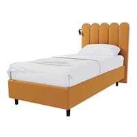 5-Sterne Luxus-Hotel Massivholz Gepolstertes Kingsize-Bettset Modernes Minimalistisches Design für Apartment-Gästezimmer Gewerbe