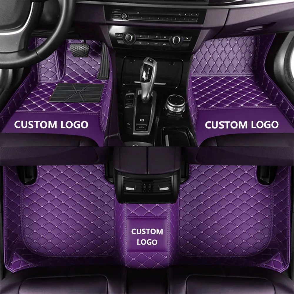 Customized Full Cover Car Automotive Mats Floor anti-slip 5D Leather Diamond Luxury Auto Interior Accessories