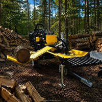 Fendeuse de bois hydraulique de 37 tonnes avec élévateur de bûches, diamètre max. 400 mm, moteur à essence Kohler 14 CV, retour automatique, machine de découpe à 4/6 lames