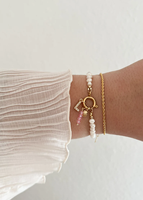 Bracelet à breloques en acier inoxydable avec perles d'eau douce et fermoir à ressort, breloques personnalisables DIY pour femmes