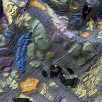 Tissu en organza jacquard transparent, respirant, élégant, doux au toucher, brodé de petites pierres colorées JSB-276-1