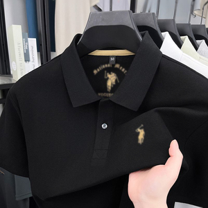 T-shirt <span class=keywords><strong>Polo</strong></span> da <span class=keywords><strong>Uomo</strong></span> a <span class=keywords><strong>Maniche</strong></span> <span class=keywords><strong>Corte</strong></span> per Primavera e Autunno, Nuova Collezione Business, con Colletto, Tinta Unita, Ricamo alla Moda - Product Image 5