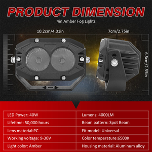 Đèn sương mù phụ trợ 70W, cặp đèn pha 3.5 inch, màu hổ phách, dành cho xe máy Yamaha - Product Image 4