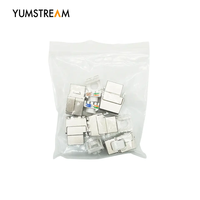 Ofis Rj45 8P8C 180 derece Mini tip Ftp aletsiz ağ modülü Rj45 Utp Cat6 Keystone Jack ile deklanşör