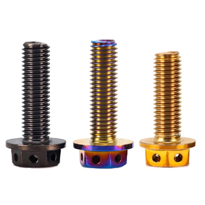 Fixation à vis M8 M10 M12 Gr2 Gr5 Grade 2 Grade 5 Acier allié au titane Anodisé Boulon à bride dentelée hexagonale avec filetage complet et He - Product Image 3