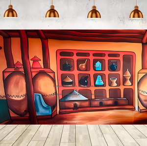 Fondo de Vinilo Personalizado con Logotipo, Material Impermeable, Tamaño Grande 4*3.5 M, Estilo Etíope Habesha para Bodas - Product Image 3