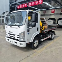 Petit camion grue à flèche articulée ISUZU de 3 tonnes et 5 tonnes, camion 4x4 avec grue pliante montée sur le véhicule et caisse de chargement en aluminium