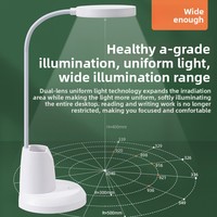 Lampe de bureau avec porte-stylo moderne et simple Lampe de lecture à DEL rechargeable pour la protection des yeux Lampe d'étude pour dortoir d'université Lampe de lecture tactile