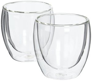 Tazze da caffè in <span class=keywords><strong>vetro</strong></span> trasparente borosilicato isolate personalizzate ecologiche bicchieri a doppia parete tazza da Cappuccino da 8 once tazza da caffè - Product Image 1