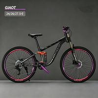 Vélo de montagne à suspension intégrale 24/26/27,5 pouces avec frein à disque, multicolores, personnalisable