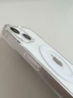 Coques de Téléphone Magnétiques Transparentes Antichoc avec Logo et Recharge MagSafe Sûre pour iPhone 15 14 13 Pro Max