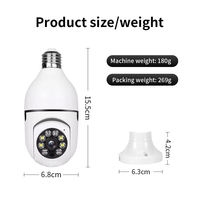 Kamera Bohlam E27 Harga Pabrik, 360 Derajat Panoramic HD Nirkabel WiFi PTZ CCTV Kamera Keamanan, Lampu Penglihatan Malam, Monitor Rumah