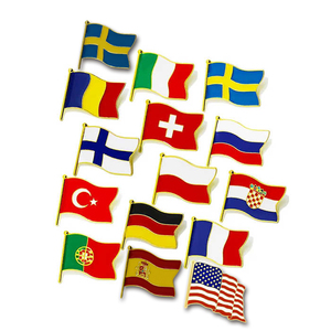 Luxury Brooch German Malaysia Custom Hard Enamel for Manufacturer Bulk Funny Custom Usa Crossed Flag <b>Pin</b> <b>Badge</b> Flag <b>Pins</b> - Product Image 6