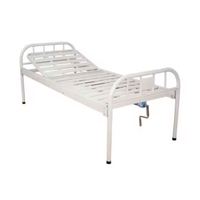 Lit médicalisé EUSOKON EU-HB510 à manivelle simple amovible pour clinique/USI/maison de retraite, acier thermolaqué, poteau IV inclus, garantie 1 an