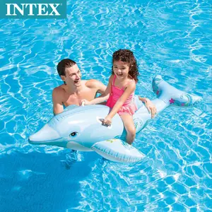 INTEX 58535 Ride-on Children Float Toy With 2 Heavy Duty Handles Inflatable Shark Toys Pool Float