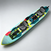 Planche de SUP gonflable double pour sports nautiques en plein air, bateau de pêche gonflable équipé d'un système de repose-pieds en métal