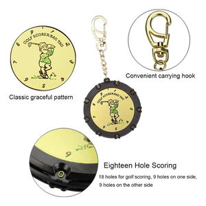 Compteur de score de golf portable doré/argenté à 18 trous avec clip, compteur numérique - Product Image 5