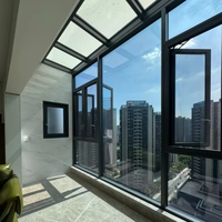 Sistema de Ventanas Modernas de Aluminio con Apertura Horizontal, Aislamiento Térmico y Acústico de Alto Rendimiento ZCSUNG, Acabado en Acero Inoxidable