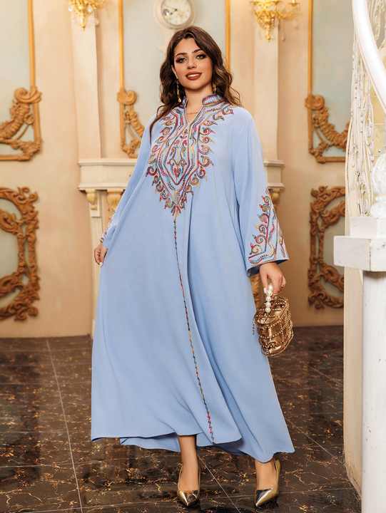 Tassel Printed EID Dress Middle East Arab Caftan Kaftan Dress Jalabiya