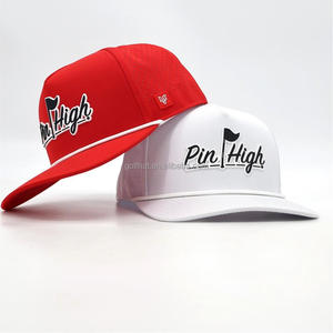 OEM Performance Snapback Hat Breathable Quick Dry PVC Rubber Patch Laser Cut Hole Golf Cap Custom Logo for golf club - Product Image 1