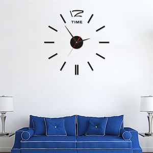 Horloge murale moderne sans cadre en acrylique 3D, autocollant mural DIY, chiffres romains, horloge numérique silencieuse pour la décoration du salon et de la chambre - Product Image 6