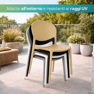 Sedia Oslo in Polipropilene con Schienale Ovale 43,5x55x80 Cm, Ergonomica con Piedini in Gomma, Ideale per Uso Interno - Product Image 5