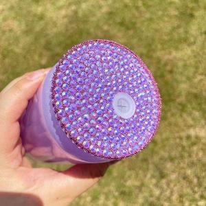 Tapas de Plástico de 16 oz con Diamantes de Imitación y Orificio para Pajita, para Vasos y Latas de Cerveza de 16 oz, Cubierta de Plástico Multicolor a Prueba de Fugas para Vasos - Product Image 4
