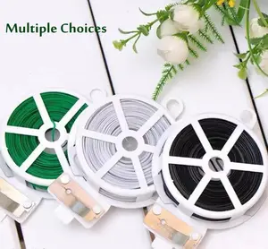 Factory Direct Wholesale Plastic Coated Twist Tie Wire Garden Plant Twist Tie Wire With Cutter