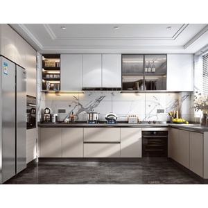 Armoires de cuisine abordables, ensemble d'armoires de cuisine murales modernes personnalisées sur mesure, en forme de <span class=keywords><strong>L</strong></span>, en bois, modulaires - Product Image 3