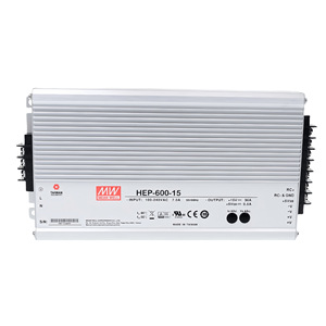 Fuente de Alimentación Industrial Mean Well HEP-600-15 de 600W, Salida Única de 15V 36A, Enfriamiento Natural, Hecho en Taiwán - Product Image 1