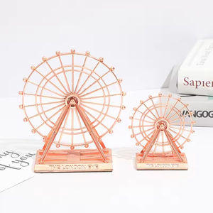 Maqueta de Edificio Creativa del Reino Unido, Rueda de la Fortuna Giratoria, Artesanía Metálica Vintage, Adornos de London Eye, Decoración para el Hogar, Oficina o Escritorio - Product Image 4