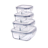 Conteneur de stockage alimentaire en verre en gros, taille XL, avec couvercles en verre pour la conservation des aliments, hermétique, pour la cuisine