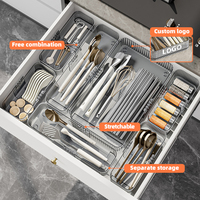 WANUO Ensembles de boîtes de rangement modulaires pour tiroirs, organiseurs de tiroirs rétractables en plastique PET