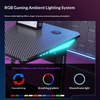 Table de jeu en acier pour ordinateur, avec éclairage d'ambiance RGB, pour cybercafé et usage domestique, vente en gros transfrontalière