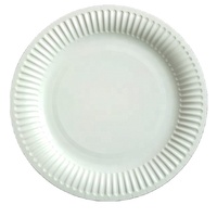 Assiette en papier kraft ronde classique jetable de 7 pouces pour fête, écologique