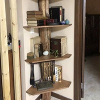 Étagère murale en bois massif en forme d'arbre, bibliothèque décorative à poser au sol