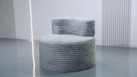 Fauteuil d'appoint en tissu compressé, design sans accoudoirs, dossier coussiné, assise profonde, pour salon, chambre, villa, aucun assemblage requis