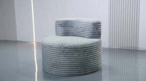 Compressed Upholstered Fabric Accent Chair Armless Design Cushion Back Deep Seat Living Room Bedroom Villa No Assembly Required - Product Image 3