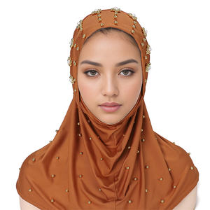 Abaya Musulmana Instantánea Lista para Usar, Casual, Talla Grande, para <span class=keywords><strong>Mujer</strong></span>, Pañuelo Hijab de Poliéster, Turbante, Gorro, Pañuelo Interior con Cuentas, China CCY <span class=keywords><strong>CYa</strong></span>-01 - Product Image 5