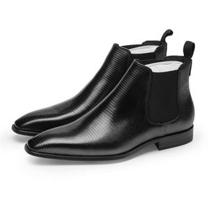 Bottes Chelsea en cuir véritable pour homme, légères et respirantes, fabriquées à la main, design carré à la cheville, durables, en cuir de vachette pur, collection automne, style décontracté - Product Image 6