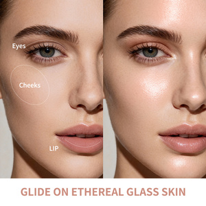 Baume Illuminateur Effet Verre en Stick Longue Tenue Léger Imperméable Cosmétique <span class=keywords><strong>Champagne</strong></span> Éclatant Pailleté Maquillage Naturel de Contour - Product Image 5